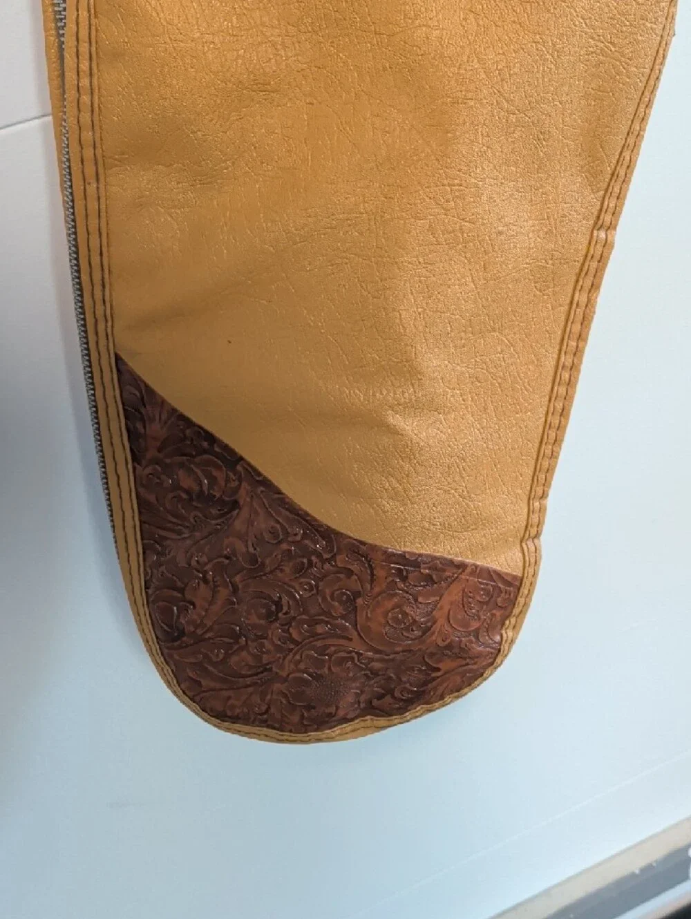 Vintage Leather Tooled Gun  Case